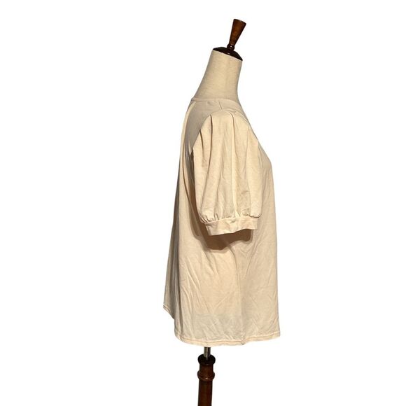 Chic Cream Puff Sleeve Peach Blouse - Picture 4 of 8